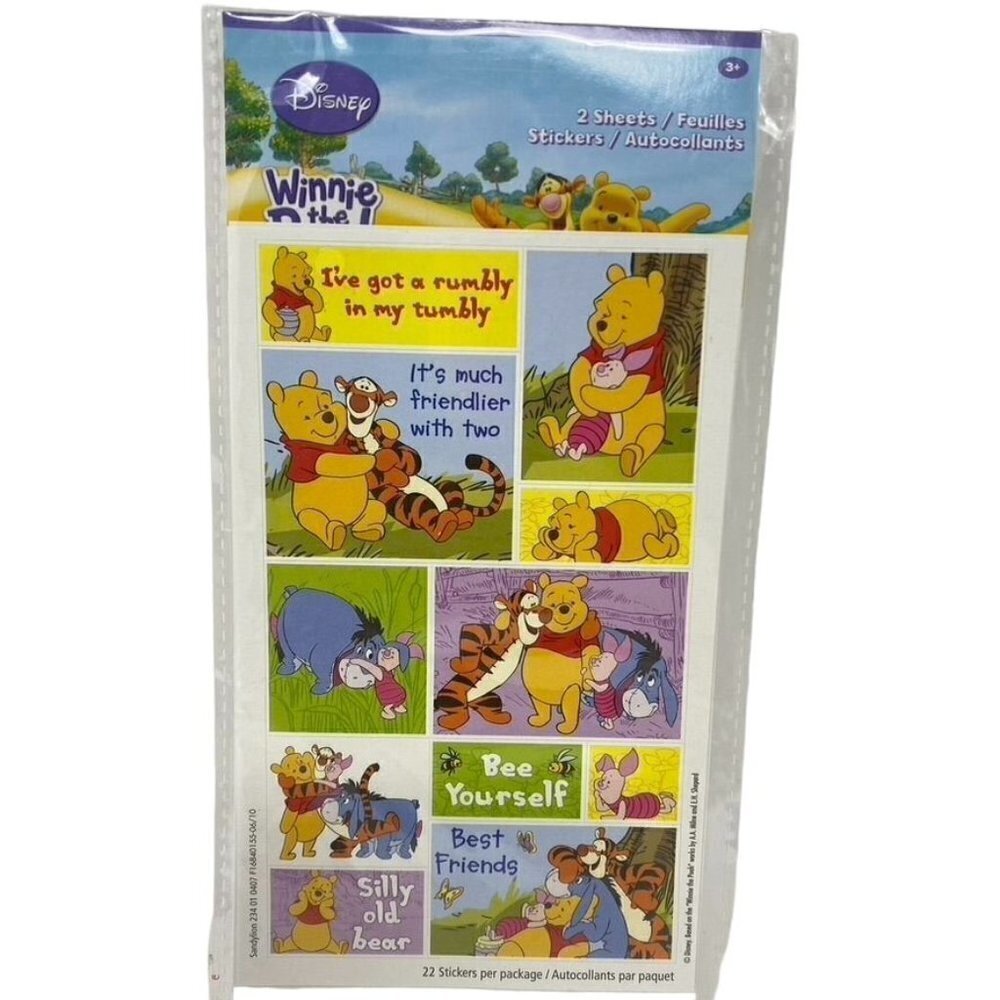 SandyLion Disney Winnie the Pooh Stickers 2 Sheets circa early 2000's Scrapbook